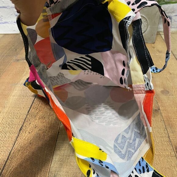 Ikea Shopping Bag POTTFRILLA White Multicolor Polka Dots Tote - Picture 7 of 8
